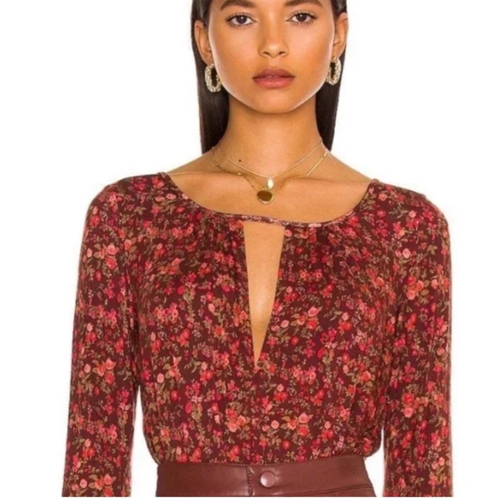 NWT Free People Long Ruffled Sleeve Bodysuit